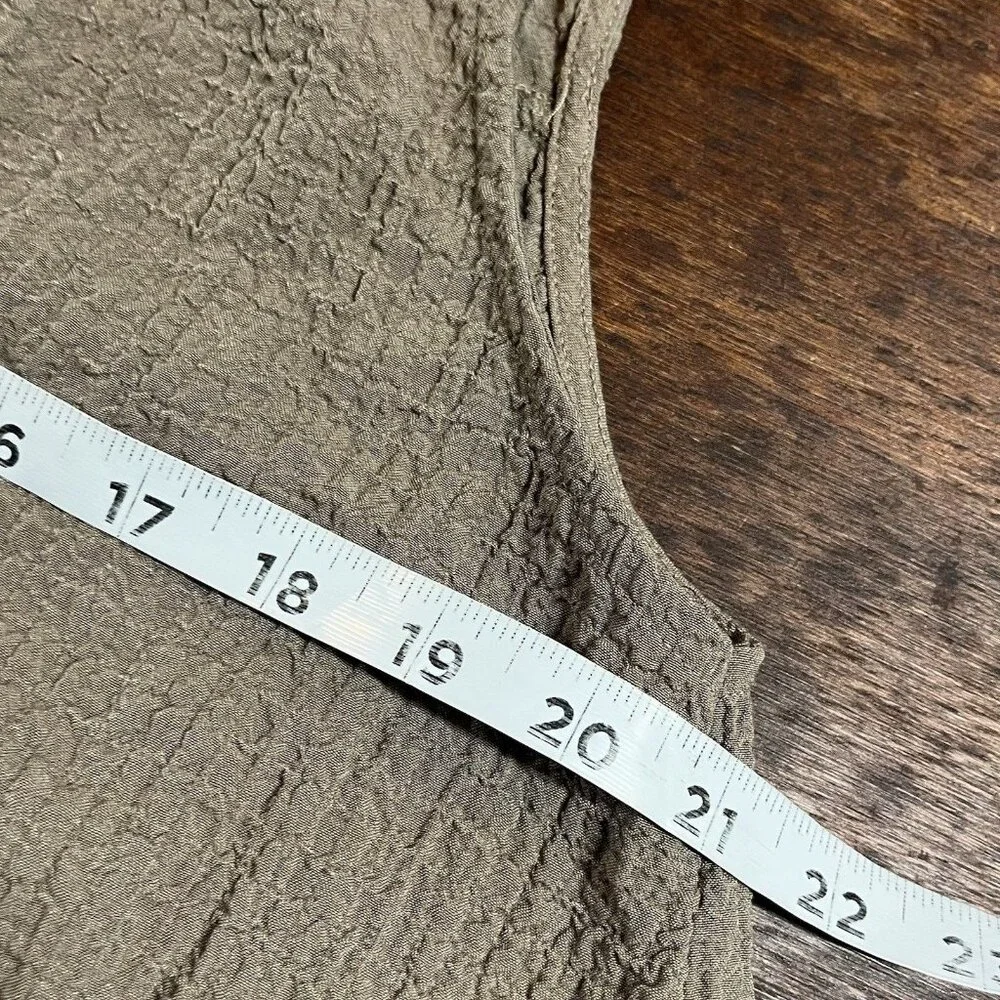 Ali Miles Boho Button Tunic Top Size XL Sleeveless Lagenlook Minimalist Pockets - Picture 7 of 11